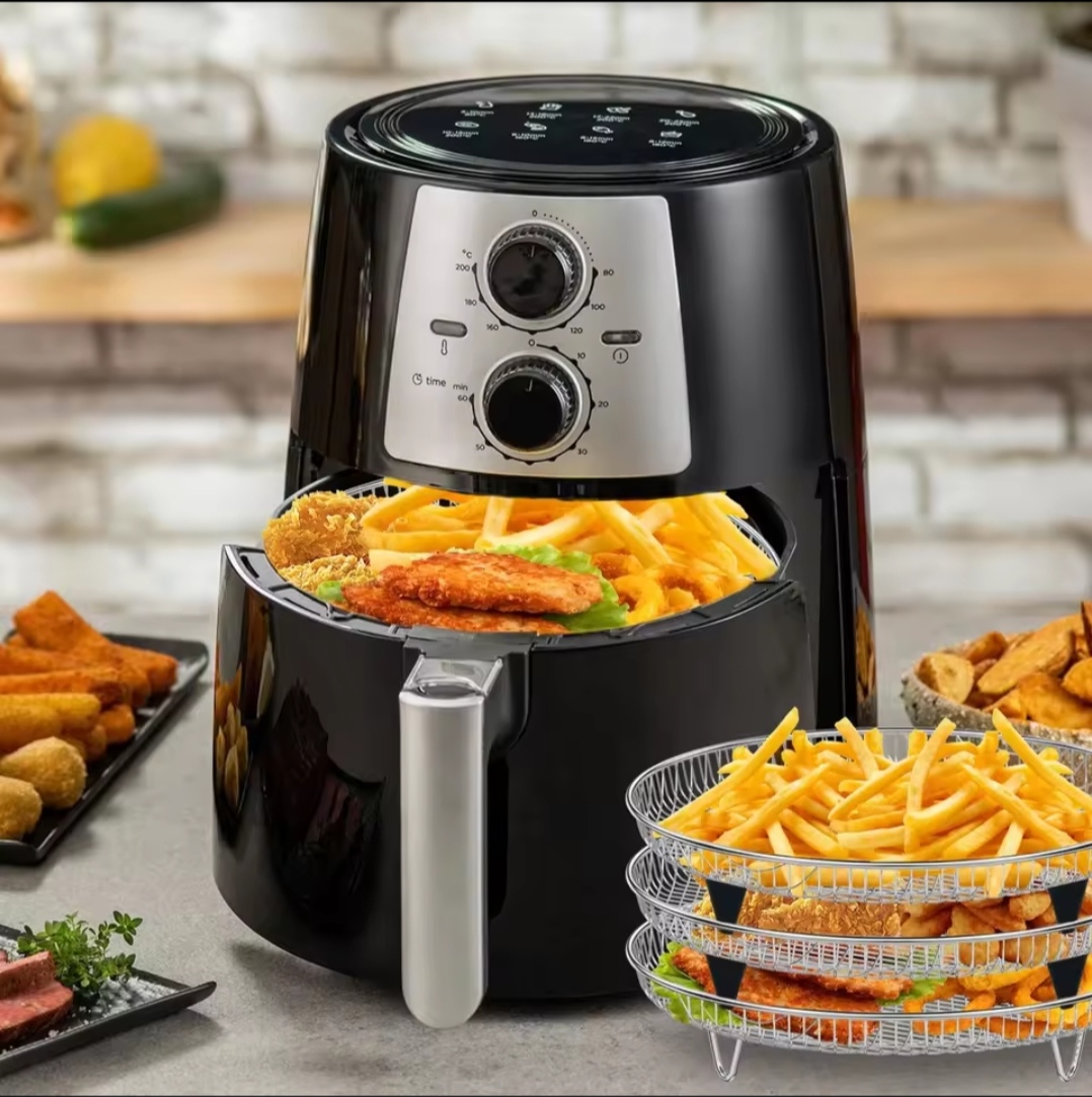 Stackable Stainless Steel Air Fryer Grill Rack Set - Multi-Layer Baking Tray & Dehydrating Rack for Kitchen Air Fryers 
